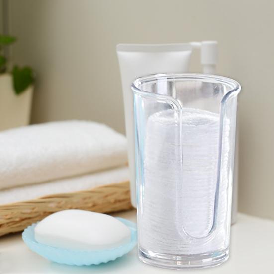 Disposable Paper Cup Box Multi-purpose Dust-proof Transparent And Visible Mini Cotton Pads Storage Holder for Hotel