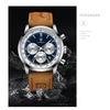 POEDAGAR Luxus Herrenuhr Hohe Qualität Wasserdicht Chronograph Leuchtende Armbanduhr Leder Quarz Uhren Lässige Uhr