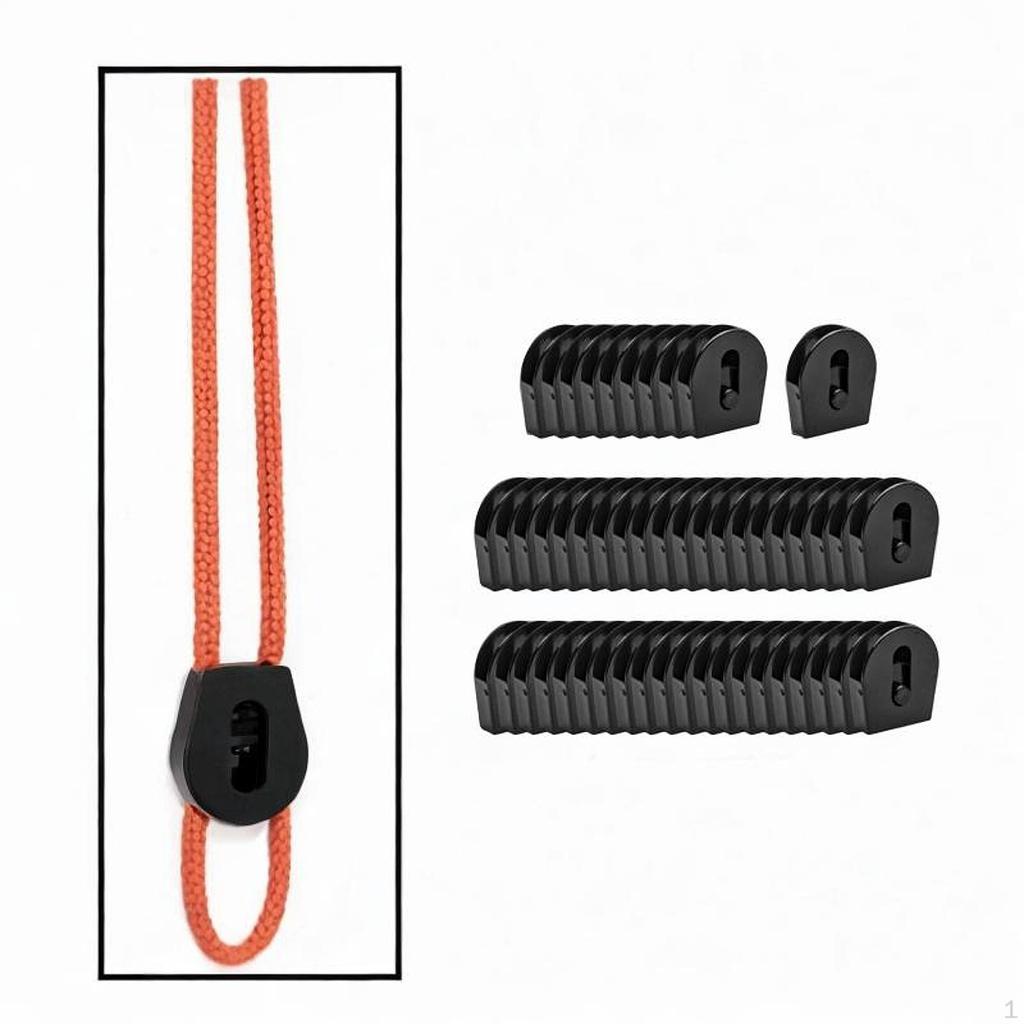 50 Pieces Bungee E Collar Strap Locks Ends Stopper Easy Installation Toggle Tightener