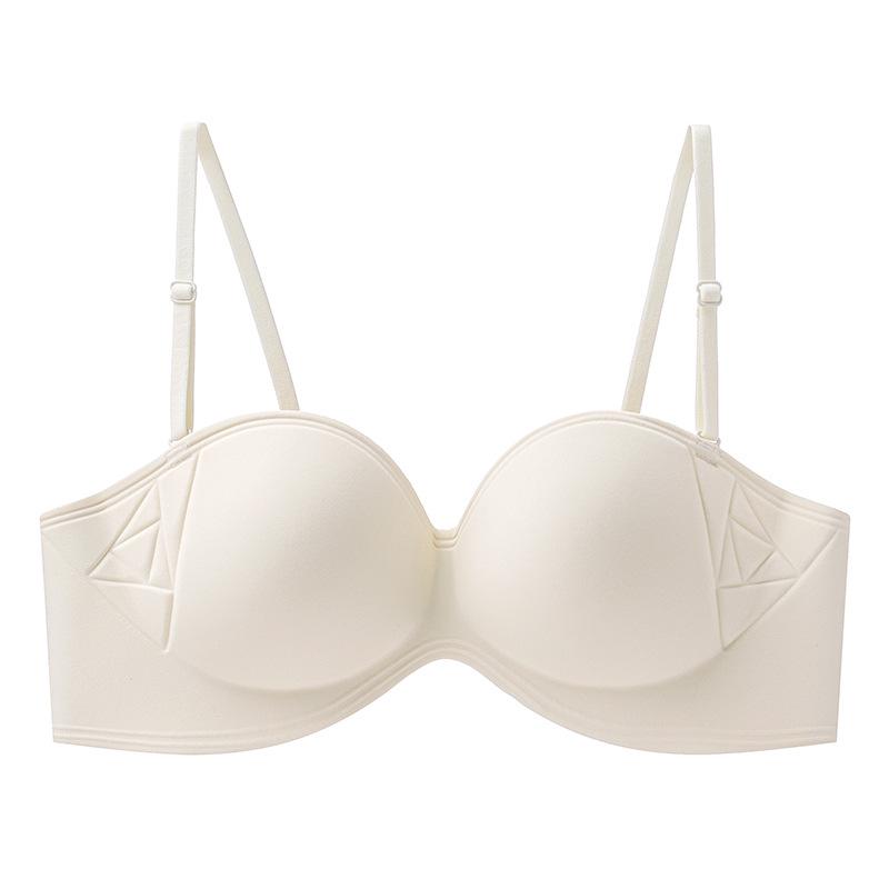 Strapless Push-Up Half-Cup Bandeau Bra – Non-Slip, Anti-Sag, Sexy Off-Shoulder Design