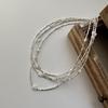 Korean Style Heart-Shaped Clavicle Chain: S925 Sterling Silver Mother-of-Pearl Necklace Bracelet