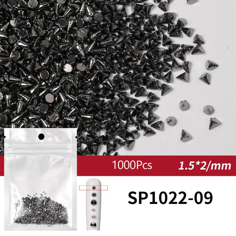 100/1000Pcs Punk Metal Rivet Nail Charms 1.5/2/3Mm Cone Black Silver Gold Studs Nail Jewels Decoration Diy Crafts Manicure