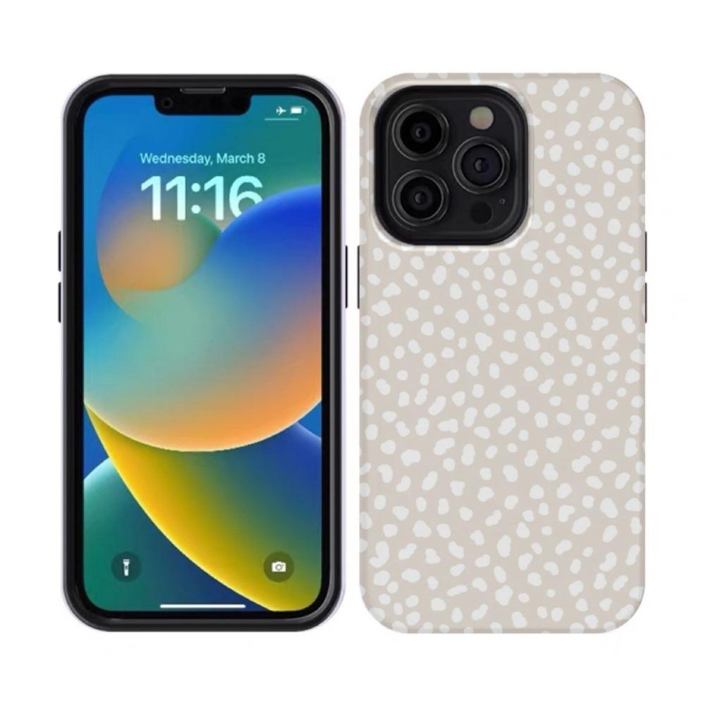 Minimalist dot pattern design phone case suitable for iPhone17 16 15 14 13 12 11Pro/Max/Plus anti drop and shockproof back cover