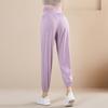 Sweatpants women's loose wide legs high waist and thin fitness pants running quick drying training casual tied feet yoga trousers