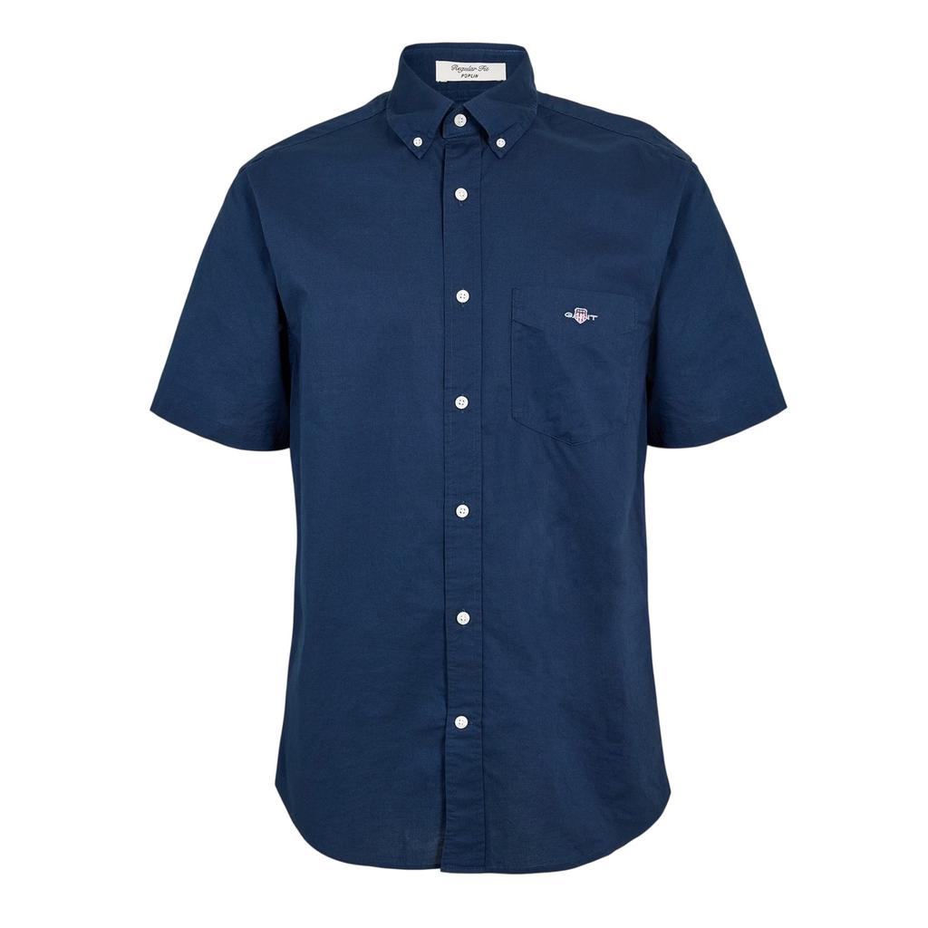Gant Mens Classic Logo Poplin Short-Sleeved Shirt
