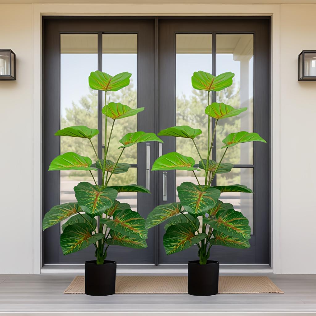 43" Artificial Palm Tree With 15 Green Leaves - Outdoor UV Resistant Artificial Plant For Various Room Types, Does Not Include Pot