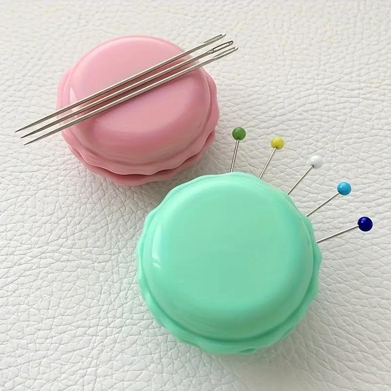 Macaron Color Cross Stitch Gadget Accessories Magnetic Needle Suction Box Needle Sharpener Small Box Storage Embroidery Needle Sewing Box