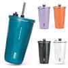 TYESO Tumbler with Stainless Wide Vacuum Home Keeps Hot or with Large for Girls and Boys Straw, Steel, Mouth, Insulated, Office, Outdoor, Multi-Color,