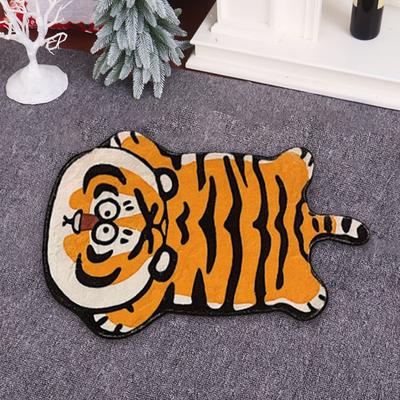 Cartoon Tiger Rug Non-Slip Bedside Carpet Absorbent Bathroom Mat Animals Print Rugs For Kids Room Decor Cute Furry Carpets
