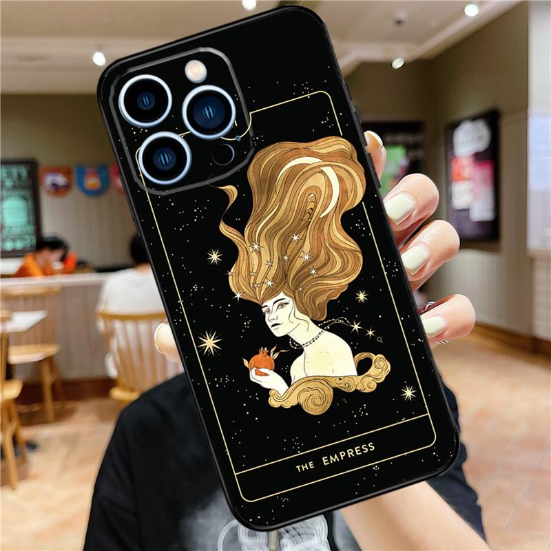 Witches moon Tarot Mystery totem Phone Case For iPhone 11 12 13 14 16 15 Pro Max Mini XS X XR 7 8 Plus Soft Cover Shell