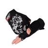 Wolf Print Half Finger Cycling Gloves, Anti-Slip Breathable Sports Gloves for Outdoor Activities