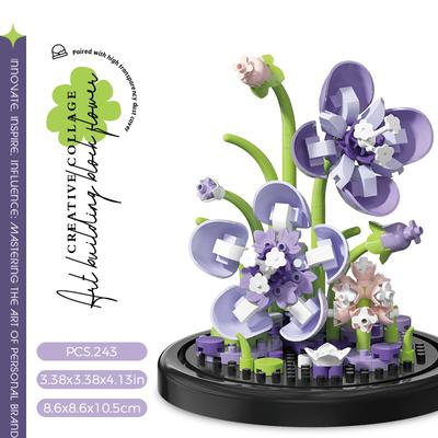 Giocattoli di blocchi da costruzione per bambini fatti a mano fai da te ornamenti di girasole piante bouquet di fiori in legno puzzle di montaggio per ragazze ornamento da scrivania