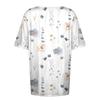 Camicie Estive Da Donna Stampa Scollo a V Manica Corta Top Blusa Top a Bottoni con Stampa Floreale