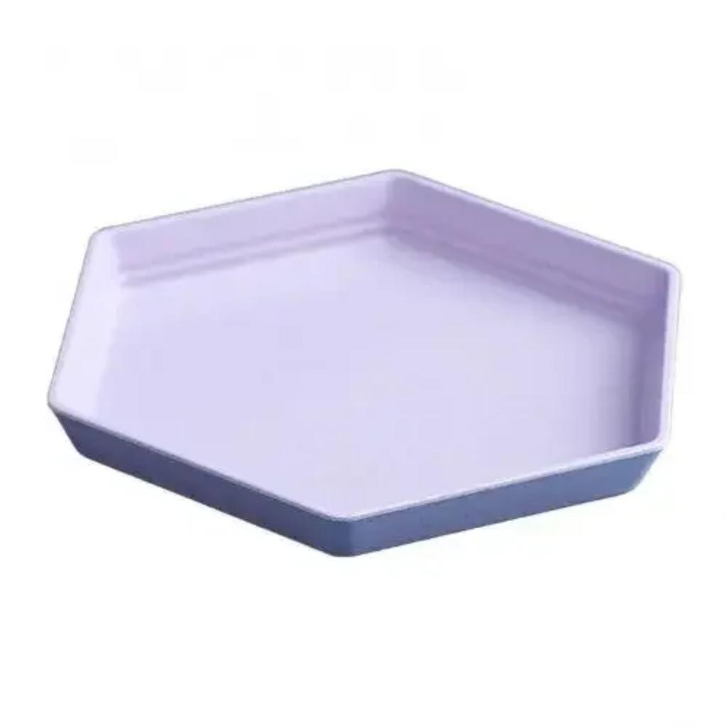 Multifunctional Fruit Plate Tableware Dishes Thicken Wheat Straw Hexagon Tray Dessert Plates Home Candy Color Dishes