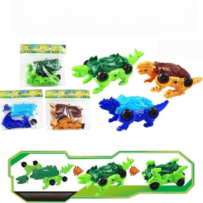 

2Pcs Kids Dinosaur Deformation Toy Deformed Car Dinosaur Children Toys Diy Assembly Transformer Toy Car Model one size