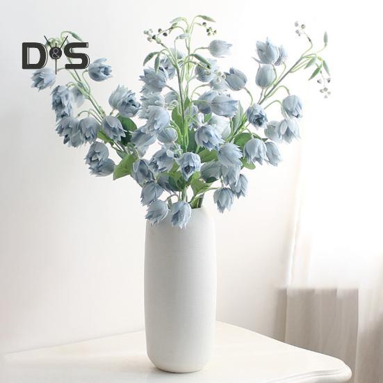 Flower 1 Branch Faux Silk Realistic Fresh Keeping Weather Resistant Flower Arrangement Fake Campanula Flower