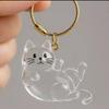 Cute Cat & Dog Fur Keychain Pendant - Creative Transparent Souvenir Gift