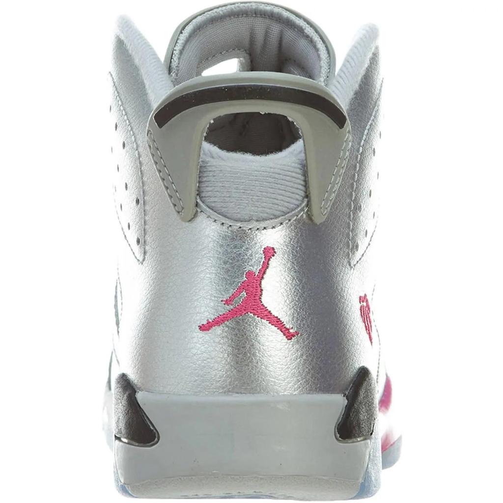 Air Jordan 6 Retro PreSchool 'Valentines Day' (Unisex) Metallic Silver / Vivid Pink / Black Kids' Basketball Shoes 543389 009