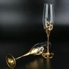 Kristall-Champagnergläser, Hochzeitskelche, Rotweingläser, europäische Sektgläser für den Haushalt, goldene Gläser