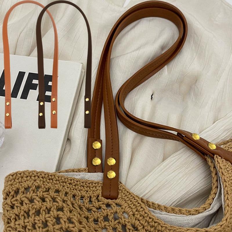 Fashion Half PU Leather Handle Bag DIY Handmade Accessories Shoulder Bags Solid Color Replacement Handbag Band Strap Accessories