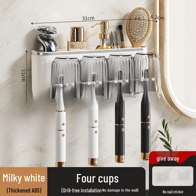 MDNG Wall-Mounted Toothbrush Holder with Cups