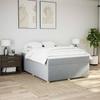 Box Spring Bed with Mattress Light Grey 140 X 200 Cm Fabric