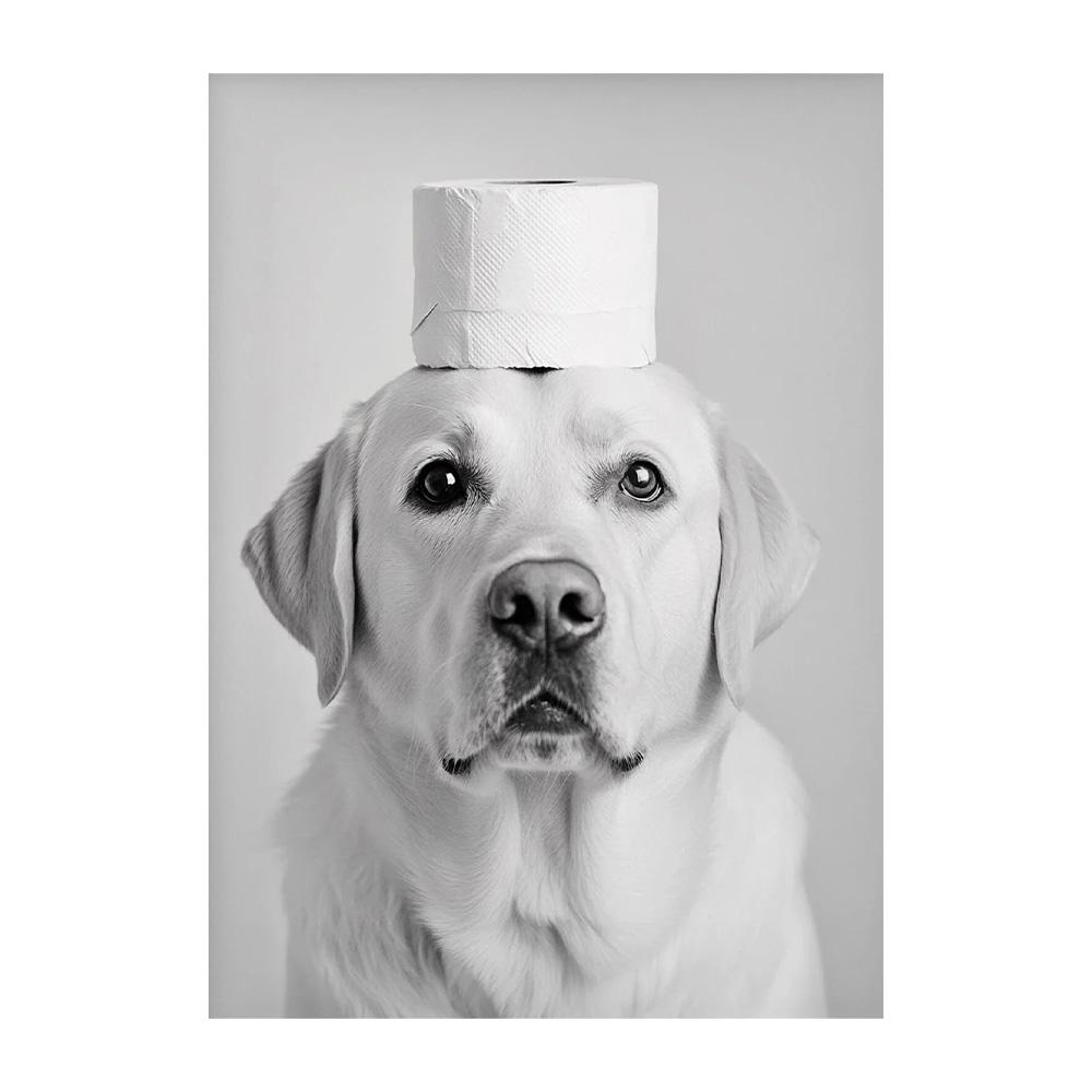 Highland Cow Otter Cat Raccoon with Toilet Paper Poster Print Canvas Painting Bathroom Wall Art Funny Toilet Humor Home Decor