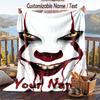 Custom Text Flannel Throw Blanket, Lightweight Cozy Bed Sofa BlanketIT Pennywise