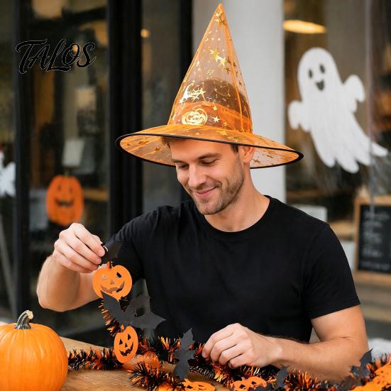 Accessori per Feste a Tema Halloween Cappello da Strega in Organza per Donne, Costume da Mago per Adulti Accessori per Outfit da Serata di Carnevale Leggero Traspirante A Punta