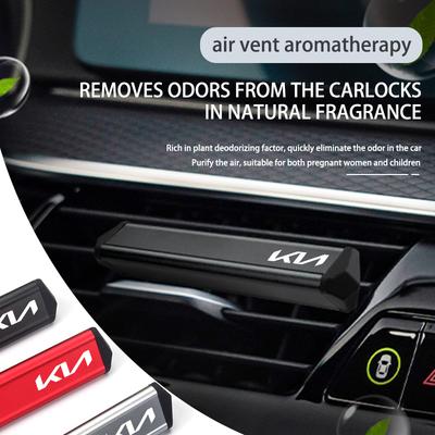 För Bildekorationslogotyp Aromstick Ventileringsluftfräschare Doftklämma Biltillbehör Ceed Sportage Rio K5 K2 Optima Cerato Venga
