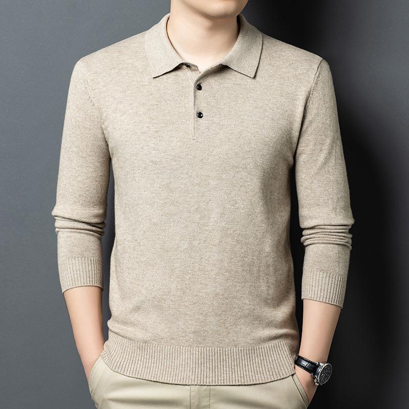 Lapel Collar Long Sleeve Men's Top