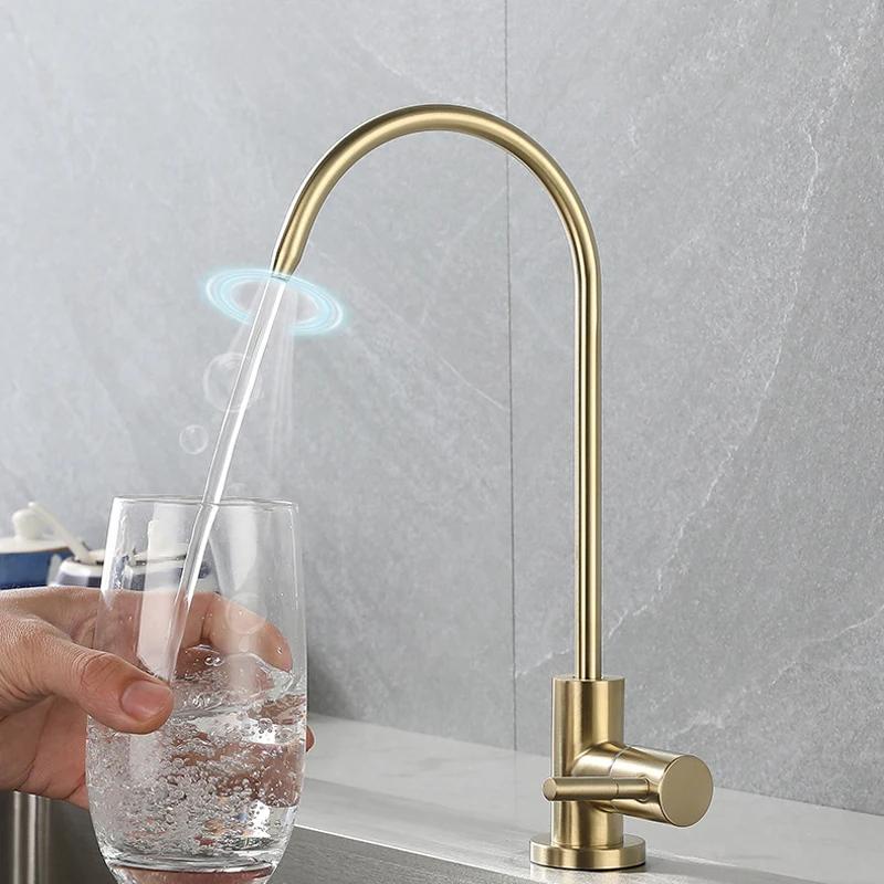 1/4"Kitchen Faucets Direct Drinking Tap Water Purifier Faucet for Kitchen Sink Drinking Water Anti-Osmosis Stainless Steel Tap