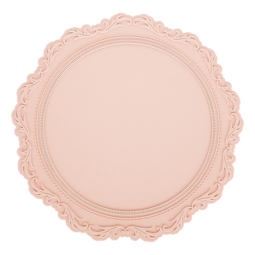 Nordic   Silicone Placemat Embossed Insulation Thickened Round Silicone Mat for Home Kitchen