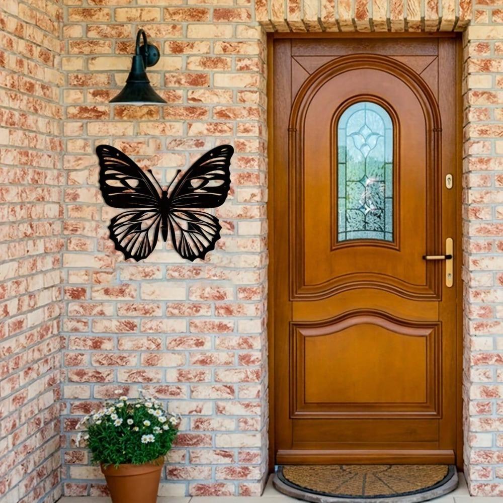 1pc Elegant Metal Butterfly Wall Art Decor, Outdoor Large Garden Art, Housewarming Decoration, Modern Home Decorative Hangings