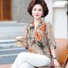 Vintage Floral Print Button Shirt Frühling Sommer Elegant Mode Bluse 3/4 Ärmel Lockere Oberteile Büro Dame Blusas