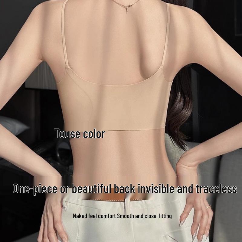 Unsichtbarer Nahtloser Raffinierter BH: Dünne Träger, Hautfarbe, Sommerleicht, Minimierender Effekt für große Oberweiten