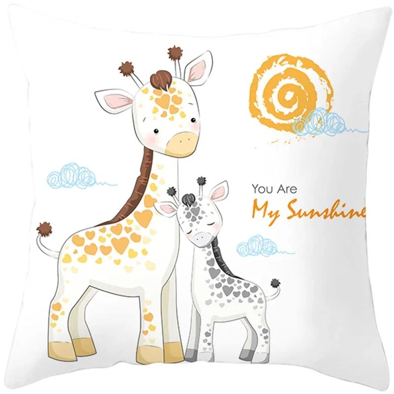 Cute Animals Printing Throw Pillow Case Home Decor for Sofa Bedroom Polyester Cushion cover Designer Funda Cojines x