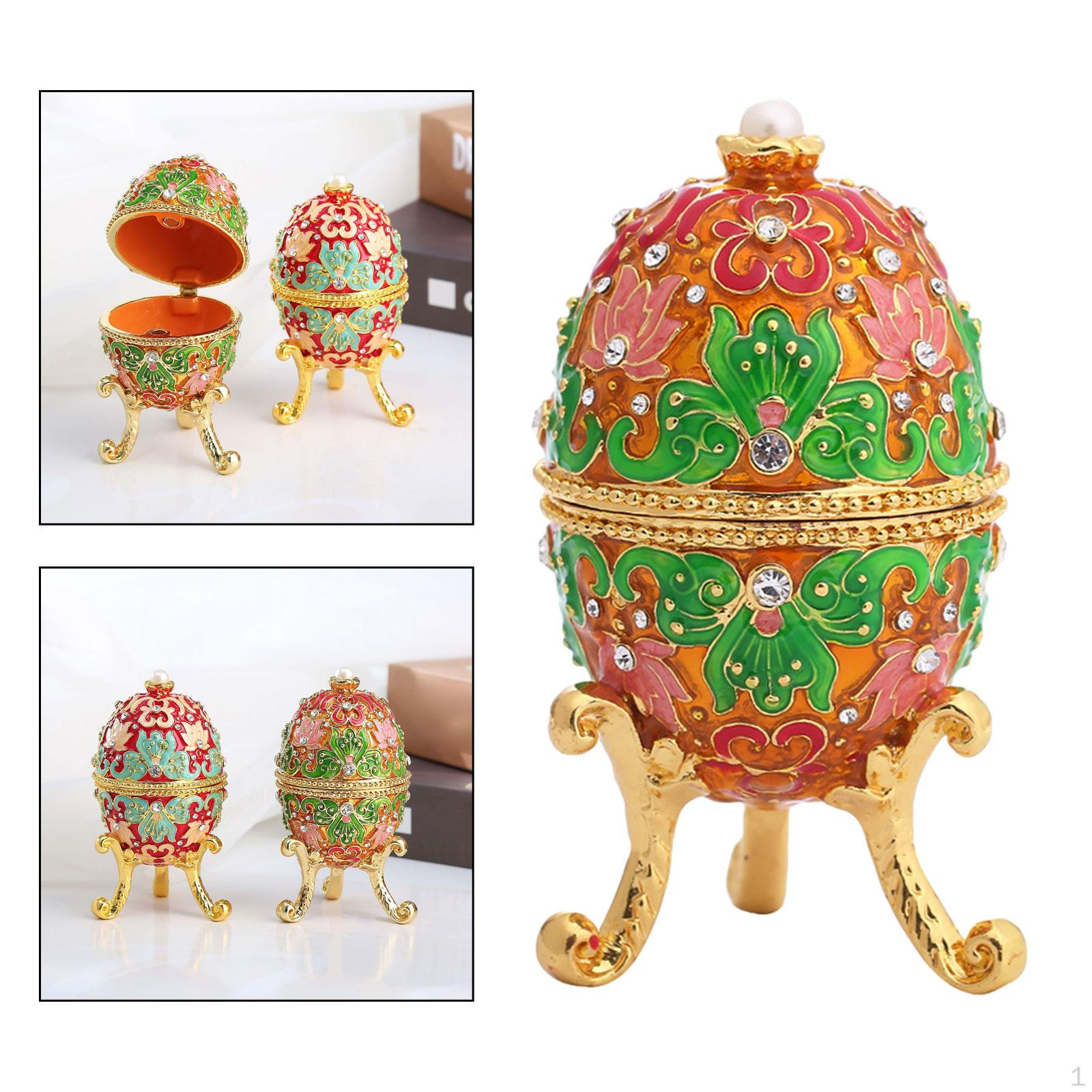 

Яйцо для безделушек, комод с орнаментом, великолепный футляр, эмалированные ювелирные изделия оранжевый