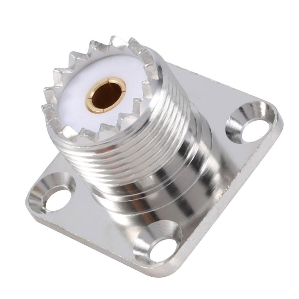 

4 PCS Female Coax Connector Solder Cup UHF SO-239 Flange RF Connector Radios срібний