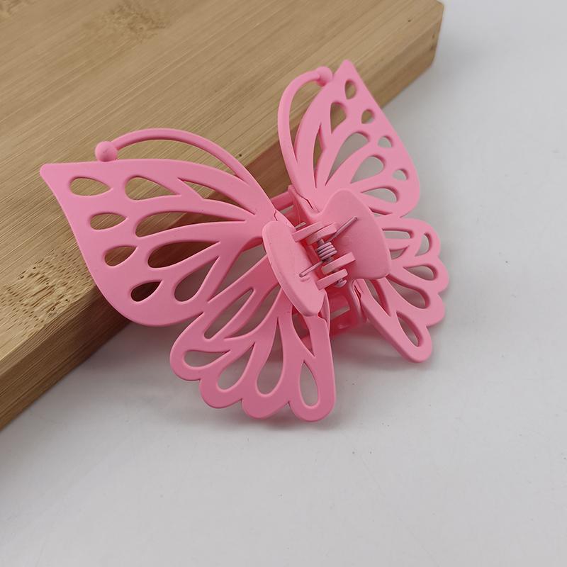 9cm Sweet Women Girl Young Fashion Gift Back Head Clip Hairpin Candy Color Single Layer Hollow Wing Antennae Butterfly Hair Claw