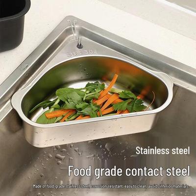 Triangle 304 Stainless Steel Sink Drain Basket - Universal Vegetable & Food Filter Net Gadget