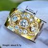 Huitan Unique Design Lady Rings Wedding Party Trendy Accessories Gold Color Inlaid Bright Cubic Zirconia Fashion Special Jewelry