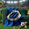 Coperta con Stemma FC Brugge Leggera Ideale per Letto Perfetta per Viaggi, Campeggio, Soggiorni, Uffici, Divani, Regalo di Natale per tifosi