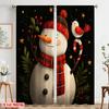 2pcs,2D plane printing Popular Curtains Christmas snowman4 Versatile Polyester (without rod) Festive Perfect for Bedroom Living