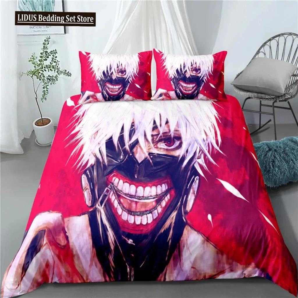 Anime Tokyo Ghoul 3D Printed Bedding Set Duvet Covers Pillowcases Comforter Bedding Set Bedclothes Bed