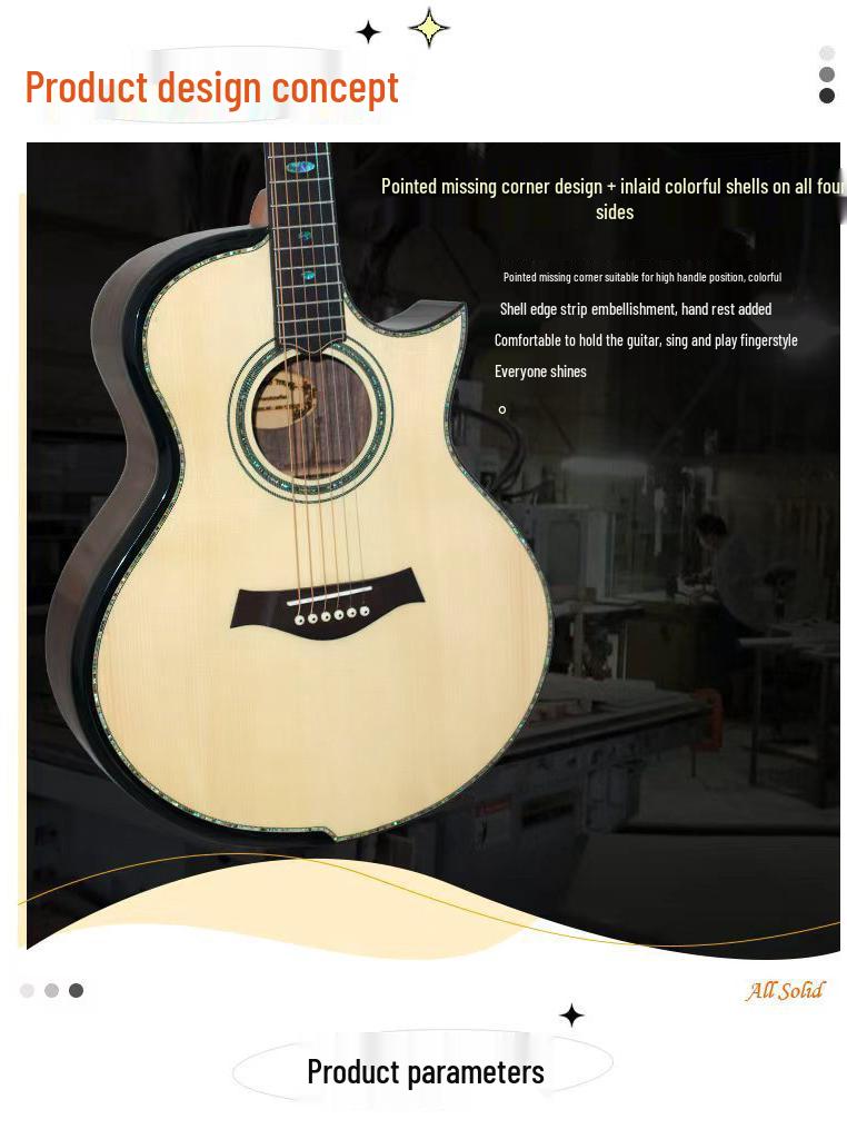 ChuanYin 41" Spruce Acoustic Guitar with Cutaway, Enclosed Tuning Pegs