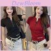 T Shirt Women Summer Casual Letter Print Oversize With Half Collar For Daily Wear