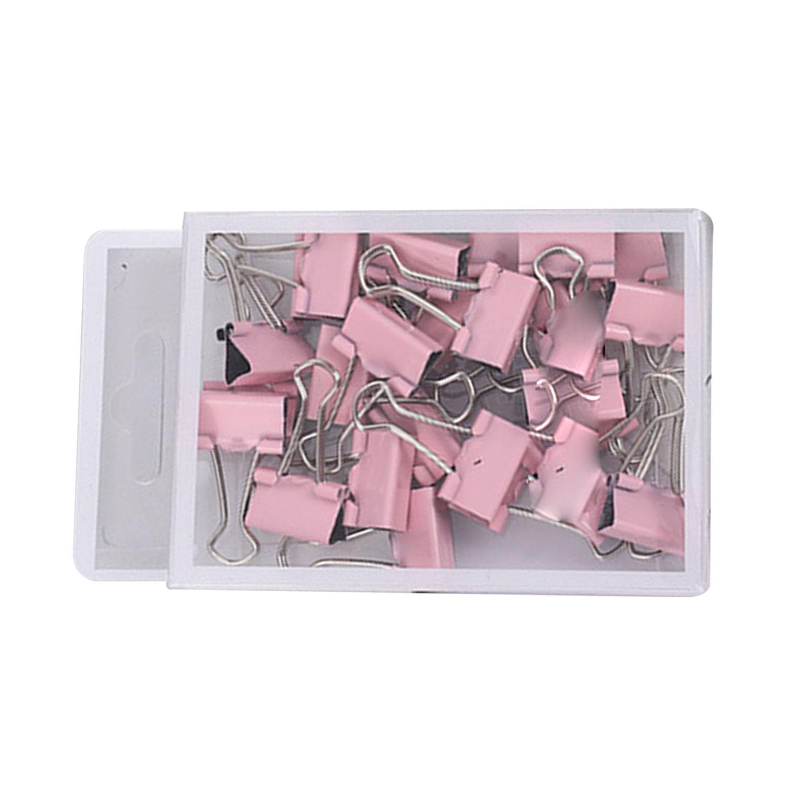 

25pcs Binder Clips Prevents Deformation Multifunction Metal Paper Clamps Office Clips for School рожевий