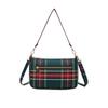 Women's Retro Red Plaid Shoulder Bag Versatile Underarm Handbag for Everyday Use