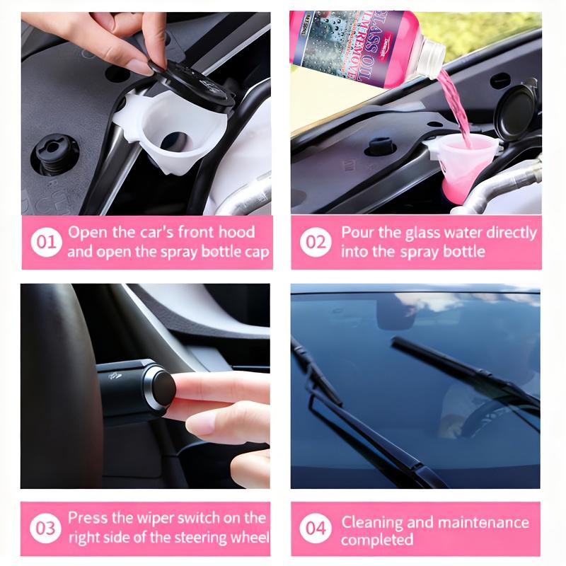 Car Glass Concentrated Coating Waterproof Windshield Wiper Fluid - Windshield Water Concentrated Formula for Clear Visibility - Antifreez